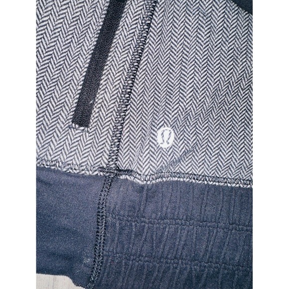 W1 Lululemon Think Fast Hoodie Heathered Herringbone Silver Spoon Black Women 4 - Picture 7 of 9